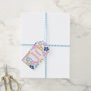 Étiquettes-cadeau Fleurs marguerites super Retro Boho Floral