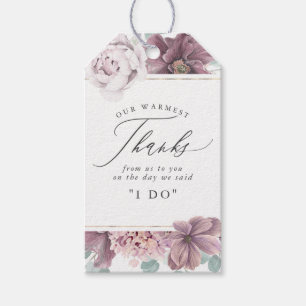 Étiquettes-cadeau Fleurs mauves Élégant Merci