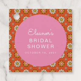 Étiquettes Cadeau Fleurs Rétro Années 60 Orange Rose Mariage Sur Mes