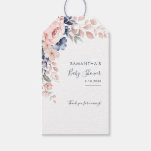 Étiquettes-cadeau Fleurs roses en fleurs Baby Shower Moderne