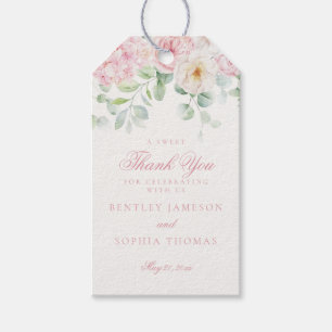 Étiquettes-cadeau Fleurs roses Floral Hydrangea Mariage Favoriser
