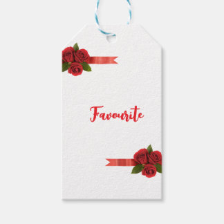 Étiquettes-cadeau Fleurs Rouges Favori