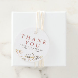 Étiquettes Cadeau Fleurs sauvages dessinées à la main, cadeau minima