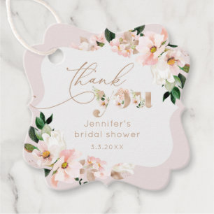 Étiquettes Cadeau Fleurs sauvages rose blush remerciement de mariage