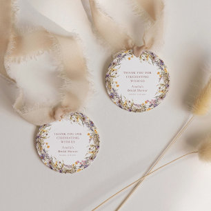 Étiquettes Cadeau Fleurs Sauvages Violettes Remerciement Personnalis