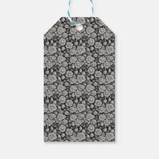 Étiquettes-cadeau Fleurs Sombres Roses Grises Noires Esthétique