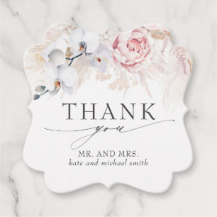 Étiquettes Cadeau Fleurs tropicales exotiques Merci Mariage