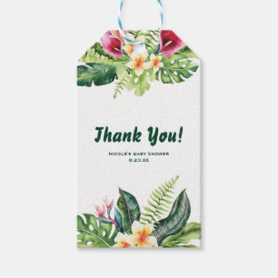 Étiquettes-cadeau Fleurs Tropicales Feuilles Floral Fête de Mariage