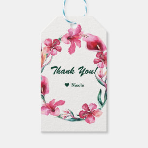 Étiquettes-cadeau Fleurs tropicales hawaïennes Élégant cadeau de mar
