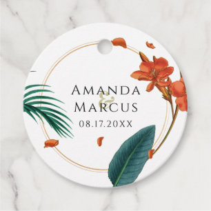 Étiquettes Cadeau Fleurs tropicales Mariages