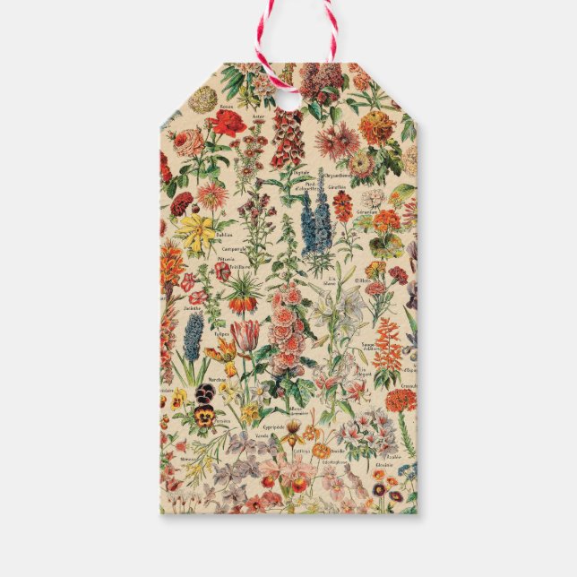 Étiquettes-cadeau Fleurs vintages (Devant)