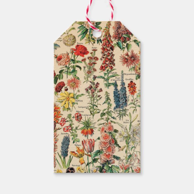 Étiquettes-cadeau Fleurs vintages (Devant)