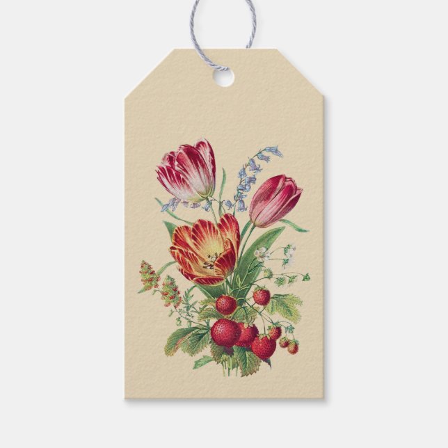 Étiquettes-cadeau Fleurs vintages I (Devant)