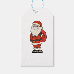 Étiquettes-cadeau Flip Flops de Noël du Père Noël