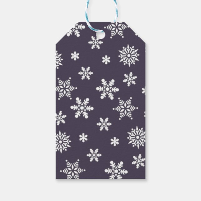 Étiquettes-cadeau Flocon de neige de Noël (Devant)