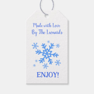 Étiquettes-cadeau Flocon de neige FAIT AVEC AMOUR Personnaliser NOM