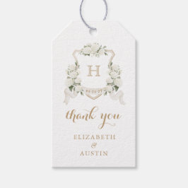 Étiquettes-cadeau Floral Blanc Hydrangea Crest Mariage Merci