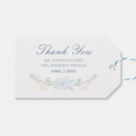 Étiquettes-cadeau Floral bleu