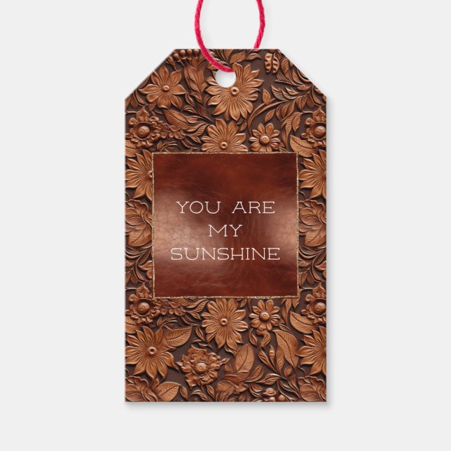 Étiquettes-cadeau Floral Boho Brown (Devant)