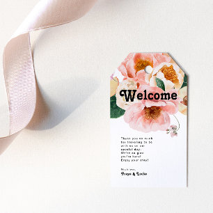 Étiquettes-cadeau Floral coloré gras   Bienvenue Mariage