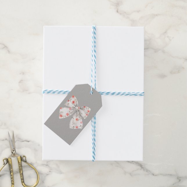 Étiquettes-cadeau Floral Cottagecore Cute Bow Tags cadeaux (Avec de laficelle)