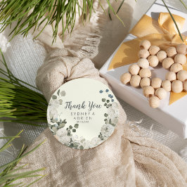 Étiquettes Cadeau Floral d'hiver | Merci Mariage ivoire