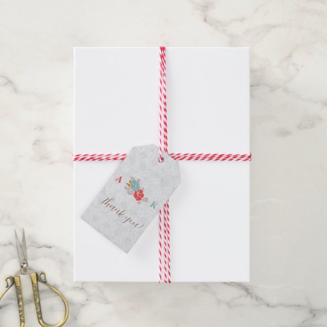 Étiquettes-cadeau "Floral Elegance" Collection (Avec de la ficelle)