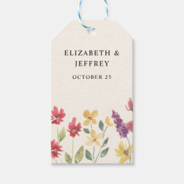 Étiquettes-cadeau Floral Elegant Boho Fleur sauvage d'été Mariage