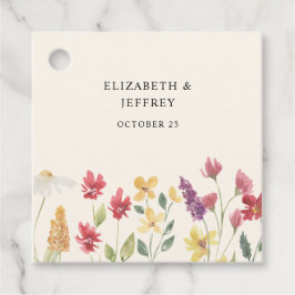 Étiquettes Cadeau Floral Elegant Boho Fleur sauvage d'été Mariage