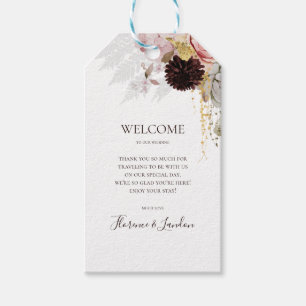 Étiquettes-cadeau Floral flush moderne Balises cadeaux de bienvenu