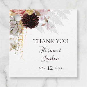 Étiquettes Cadeau Floral flush moderne Balises Merci