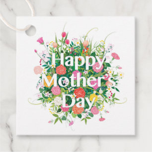 Étiquettes Cadeau Floral Joyeuse Fête des mères Vacances