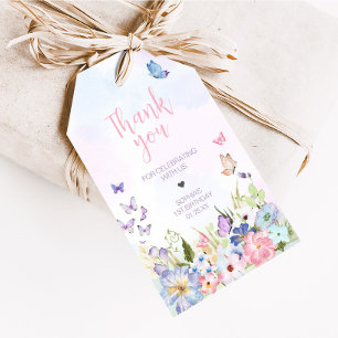 Étiquettes-cadeau Floral Little Butterfly Anniversaire Fête Favorise