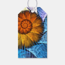 Floral Orange Bleu Jaune Art Abstrait