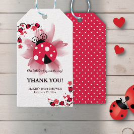 Étiquettes-cadeau Floral rose mignon Notre petit Baby shower de bug 