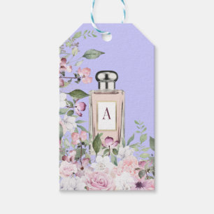 Étiquettes-cadeau Floral Violet rose Bouteille de parfum assez