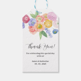 Étiquettes-cadeau Flore d'aquarelle printanière
