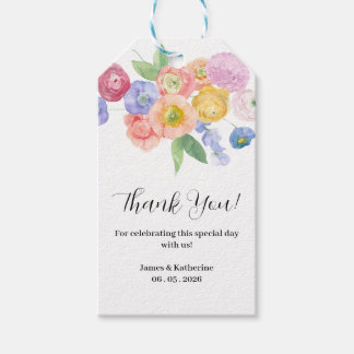 Étiquettes-cadeau Flore d'aquarelle printanière