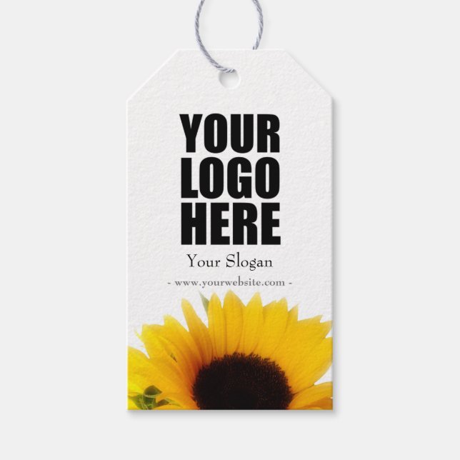 Étiquettes-cadeau Flore de tournesol d'affaires (Devant)