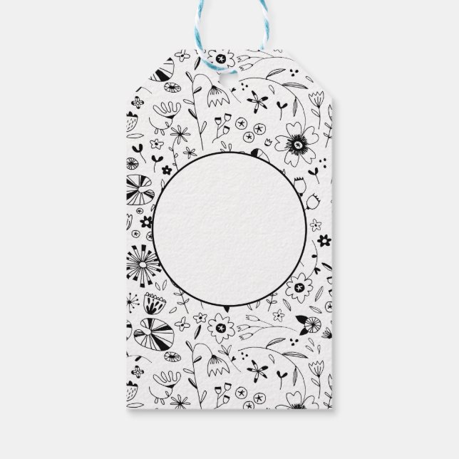 Étiquettes-cadeau Flore sauvage Art Line (Dos)