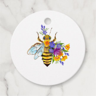 Étiquettes Cadeau Flower bee with wild plants