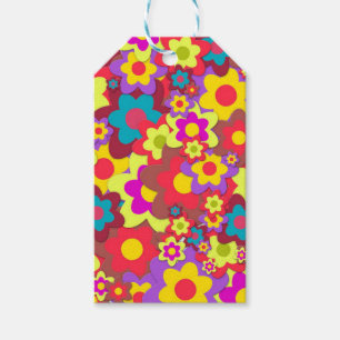 Étiquettes-cadeau Flower Power 60s hippy