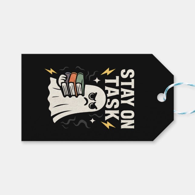 Étiquettes-cadeau Focus Ghost - Halloween Retour à la conception de  (Devant (Horizontal))