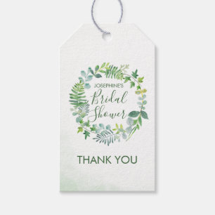 Étiquettes-cadeau Foliage verdoyant Fête des mariées de couronne Fav