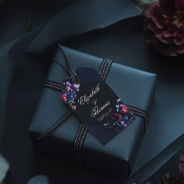Étiquettes-cadeau Foncé romantique Moody Florals gothique Noir Maria