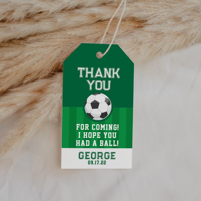 Étiquettes-cadeau Football Anniversaire Merci Fête Favoriser (Créateur téléchargé)