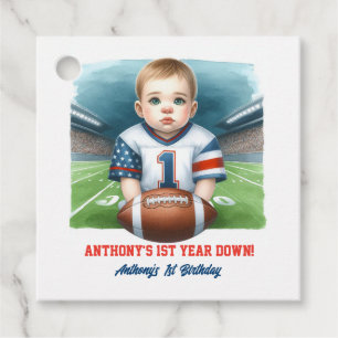 Étiquettes Cadeau Football de première année en baisse 1er anniversa