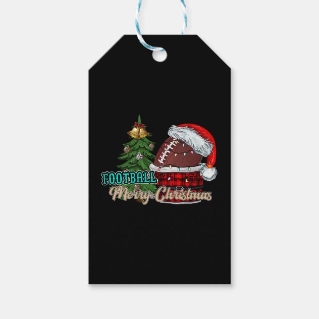 Étiquettes-cadeau Football Joyeux Noël (Devant)
