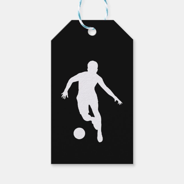 Étiquettes-cadeau FOOTBALLER ( Silhouette blanche ) (Devant)