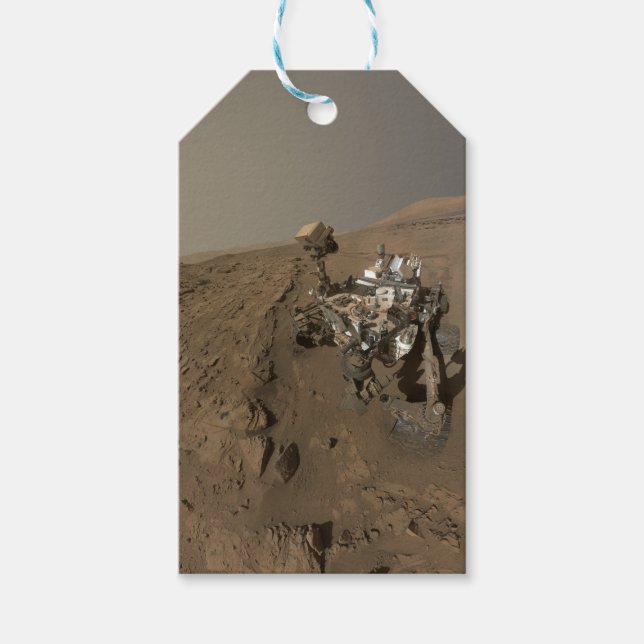 Étiquettes-cadeau Forage Mars Curiosity Red Martian Paysage (Devant)